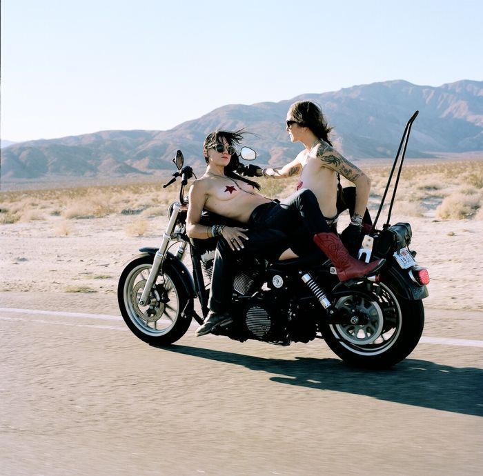 Girls on a motorcycle in Cixi